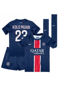 Paris Saint-Germain Randal Kolo Muani #23 Jalkapallovaatteet Lasten Kotipeliasu 2024-25 Lyhythihainen (+ Lyhyet housut)